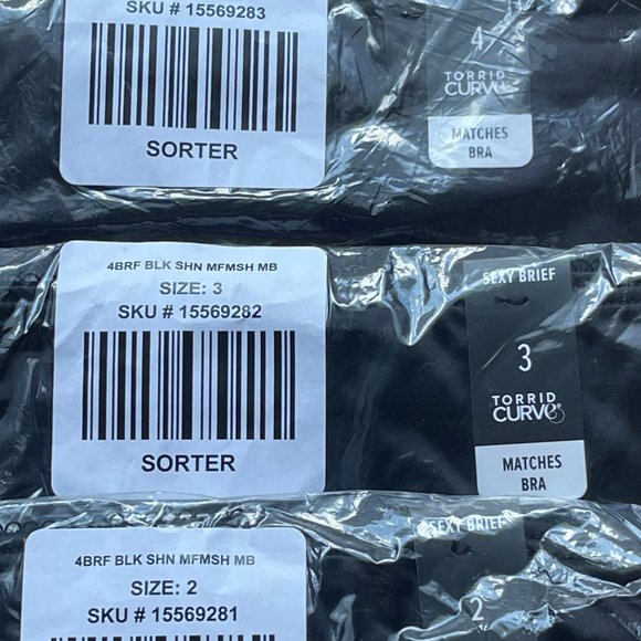 Torrid NEW Microfiber & Mesh Shiny Black Brief Panties Sizes 2X,3X,4X Available - Picture 5 of 5